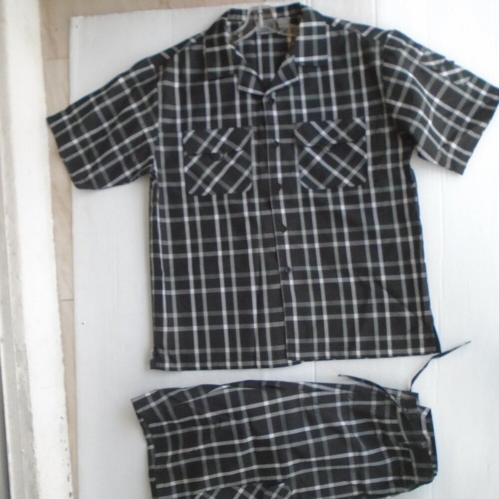 Regal Wear Mens Casual Shorts Set Size L Black/White Plaids